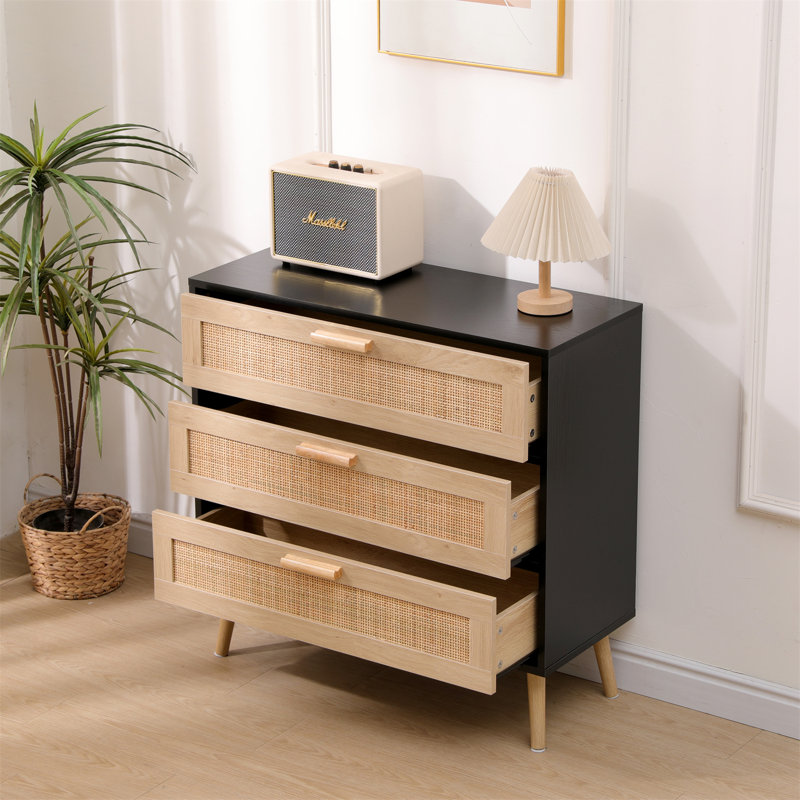 80cm W 3 - Drawer Chest of Drawers, Black