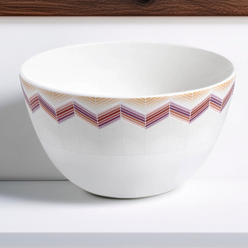 Missoni Rice Bowl Zig Zag Jarris 148 Set Of 2 Diam. 11.3" H 2.4 ", 1, Red, 6.3"