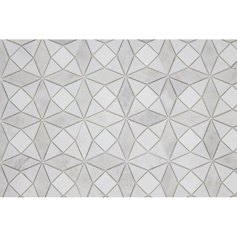 11" x 11" Marble Random Mosaic Wall & Floor Tile, White