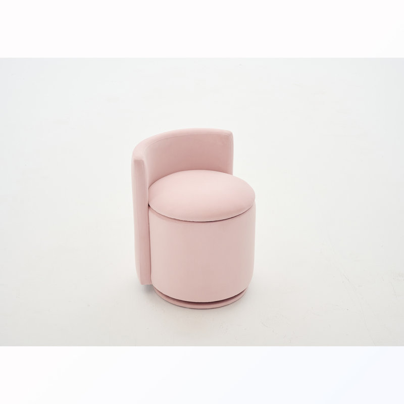 Chaise d'appoint rembourrée pivotante avec dossier incurvé, Pink Velvet