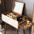 Makeup Vanity Set, Powerful Storage,Very easy to assemble,White waxwood frame