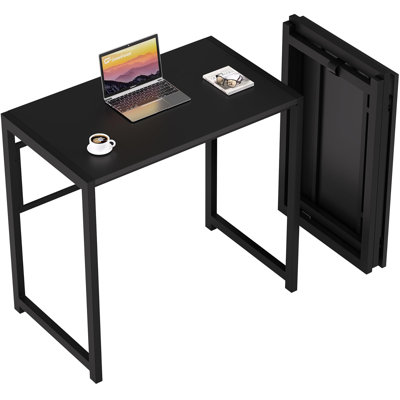 Bureau pliant sans assemblage, petit bureau de 31,5 po pour les petits espaces, bureau d'ordinateur pour le bureau à domicile, table pliable peu encombrante, bureau d'étude