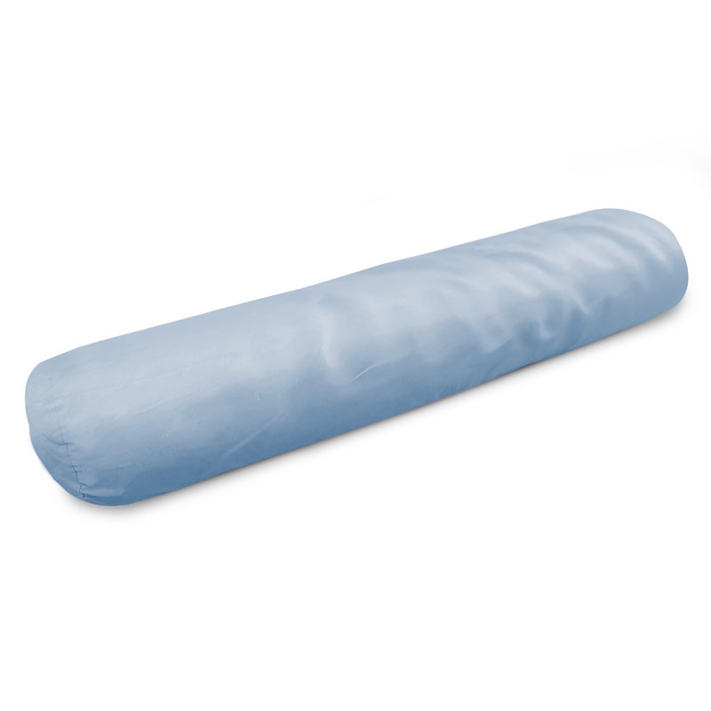 Natural Cotton Body Pillow Cover - Hypoallergenic Body Pillow Case with Zipper, Blue Sateen 300T, Sleeping Bean 60" Cover