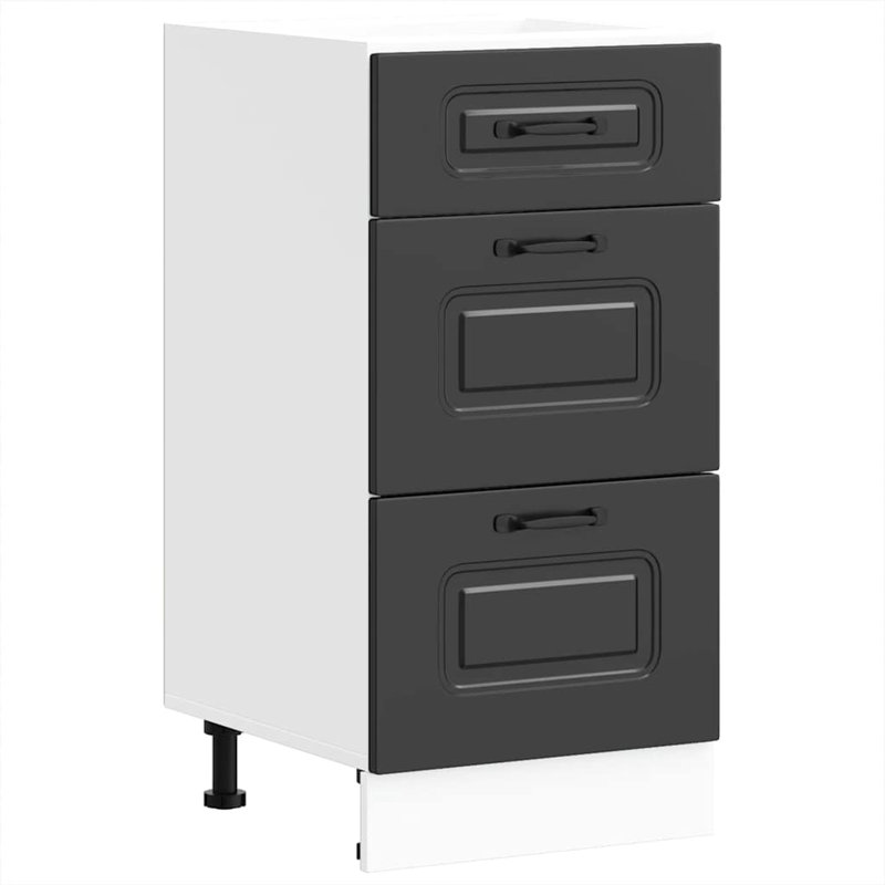 Kitchen Base Cabinet Kalmar Engineered Wood, Black