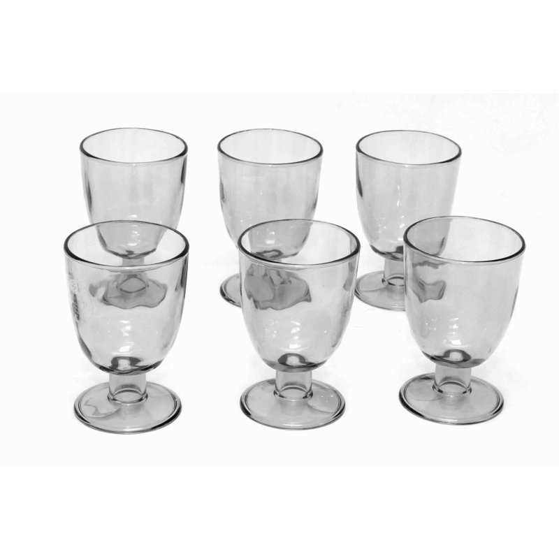 Shamarria 397.7ml Acrylic Goblet Set, Grey