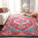 Tapis oriental rouge vif Llelend