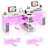 2-Person Reversible Computer Desk Long Office Desk With LED Lights-1927610917