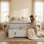 Banc de rangement rembourré 47 po avec charnières de sécurité