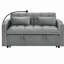 Canapé-lit pliable polyvalent de 55,51 pouces en 3 longueurs, canapé-lit moderne en velours coulissant, dossier réglable et avec port USB, cendrier et support pour téléphone pivotant (gris)-1373169291