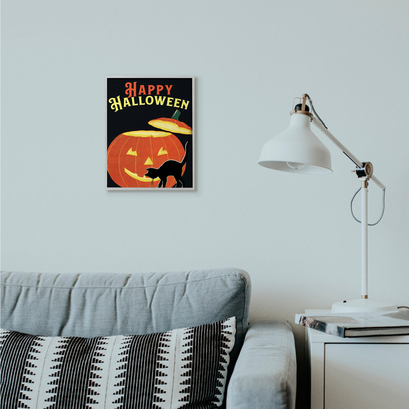 « happy halloween citrouille chat black orange design » par le samedi soir, reproduction d’impression sur image