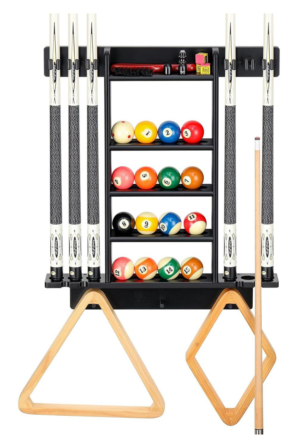 X－MAX FURNITURE Billiards Pool Cue Rack, Pool Stick Holder Wall Mount ...
