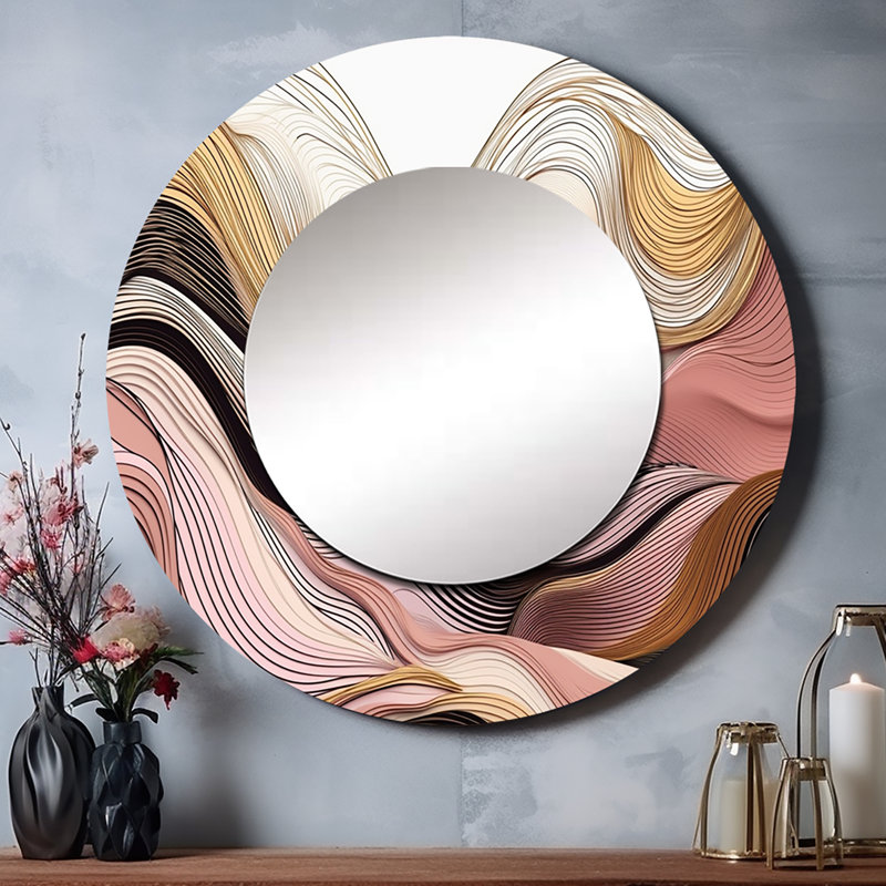 «Quavius Exploration Abstracted Lines IV», art mural unique, décor de miroir mural moderne et grand, art imprimé en métal