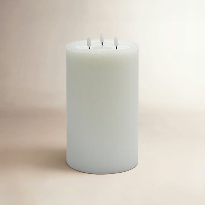 3 Wick Large Flameless Candle, White
