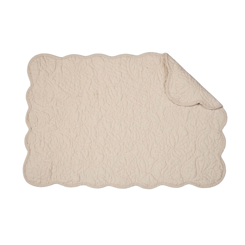 Ensemble de 6 napperons de courtepointe Christiana, Beige