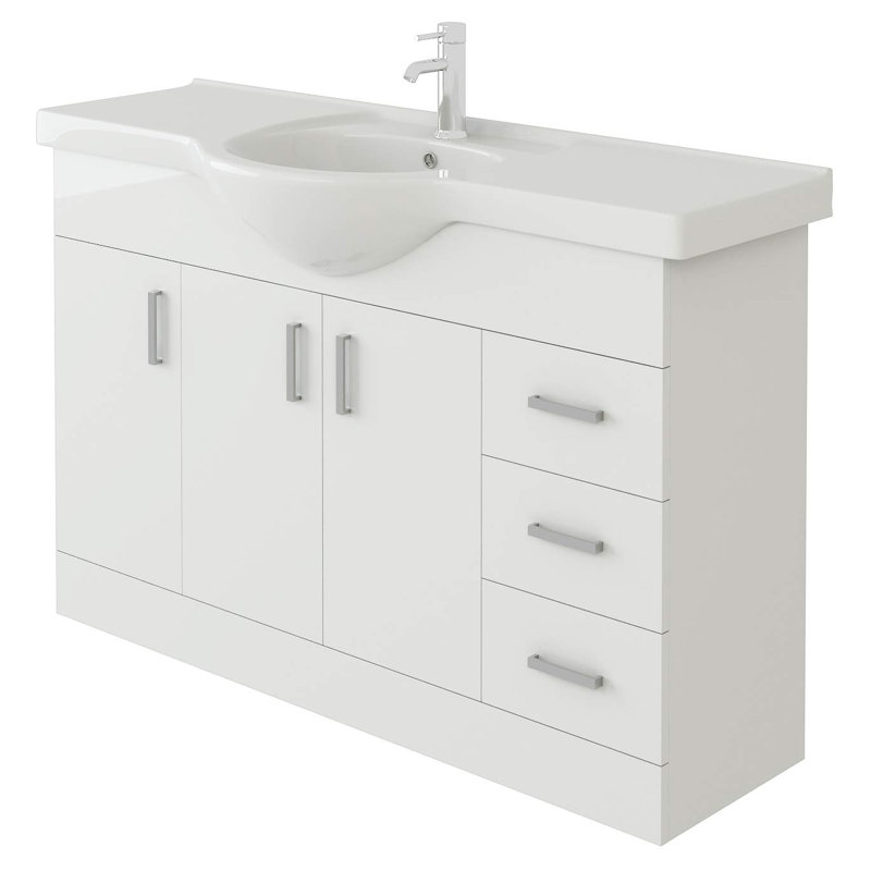 VeeBath Desire Mars 1200 Unit and basin - White