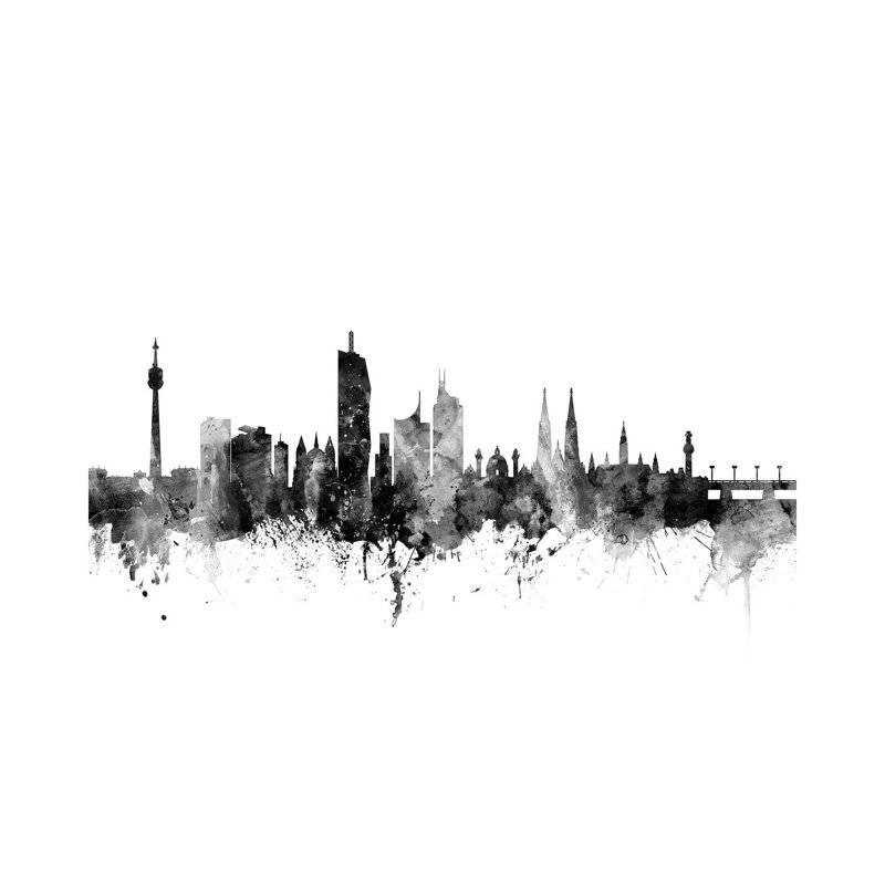 Vienna, Austria In Black And White by Michael Tompsett - Wrapped Canvas Gallery-Wrapped Canvas Giclée