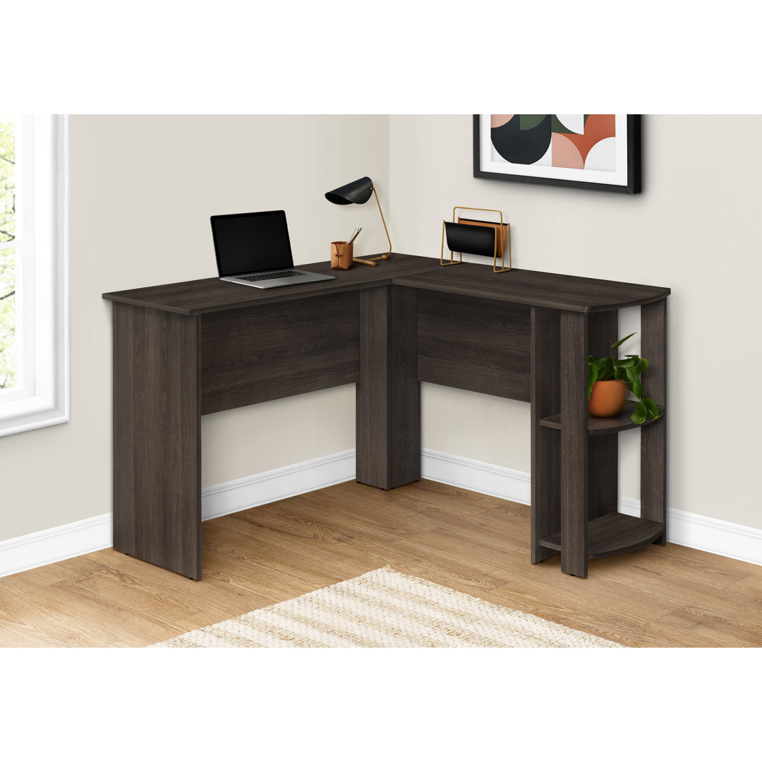 Computer Desk, Home Office, Corner, Storage Shelves, 48"L, L Shape, Work, Laptop, Laminate Latitude Run® 