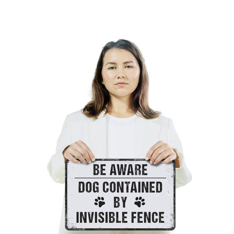 Enseigne pour chien en plastique 11 po x 17 po Invisible Fence, H 11 po x l 17 po x P 0,1 po