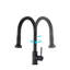 Robinet de cuisine rétractable en acier inoxydable avec pulvérisateur noir mat-126278850