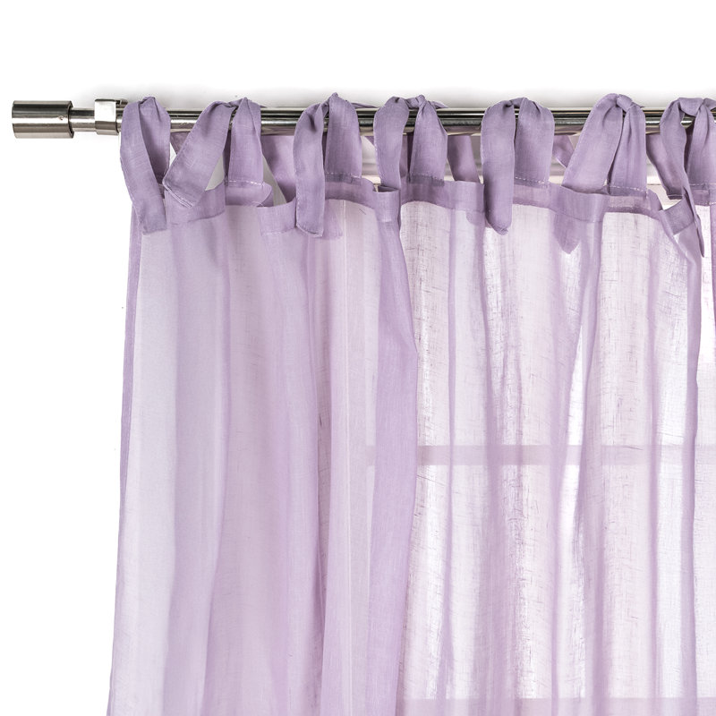 Elyse Sheer Curtain Panel Pair, Lilac, 52" W x 96" L