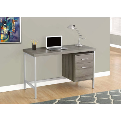 Bureau d'ordinateur, bureau personnel, ordinateur portable, installation à gauche, à droite, tiroirs de rangement, L 48 po, travail, stratifié, métal, contemporain, moderne