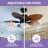  44 Inch Palm Leaf Ceiling Fans With Lights And Remote Control-1221744685