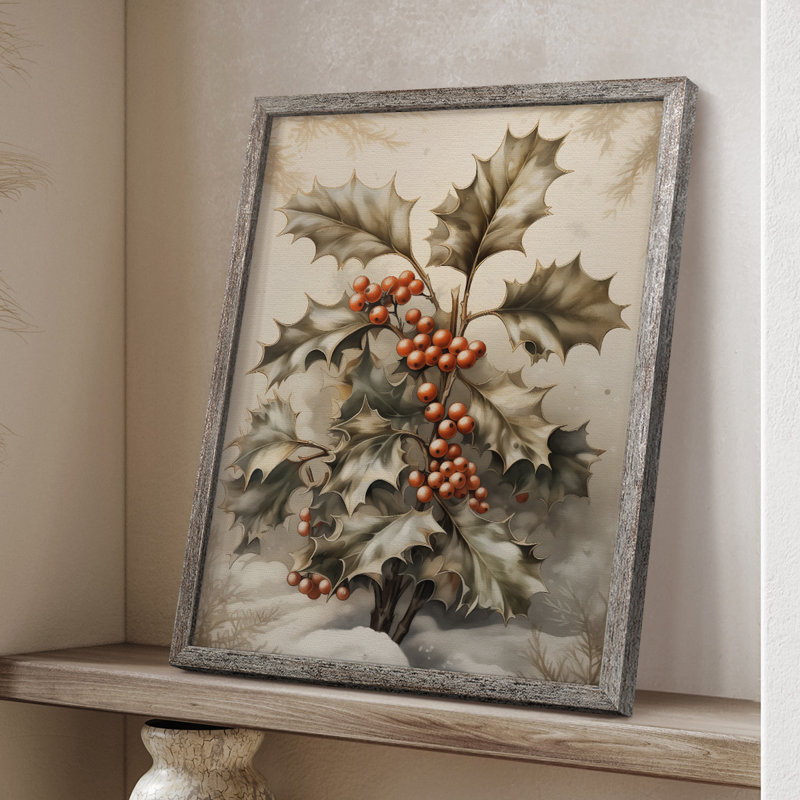 «Christmas Holiday Art DCCX III», reproduction d'art encadrée - bois massif