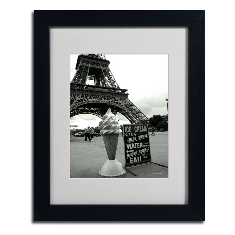 « eiffel tour ice crème » par kathy yates, reproduction de photo encadrée, H 14 po x l 11 po x P 0,5 po, Noir