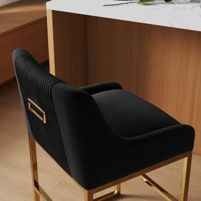 Tabouret de comptoir 26 po Zanthia, Noir, 2