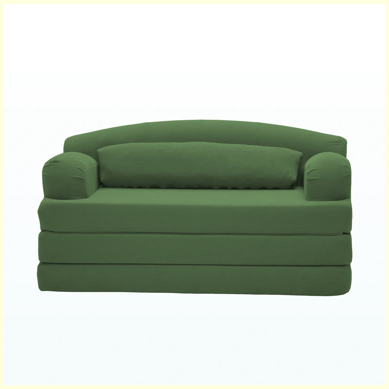 Causeuse convertible 2 places en velours côtelé Canapé-lit futon convertible (vert), L 57,09 po, Velours côtelé vert