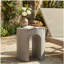 Table d'appoint d'extérieur ronde en U MGO, gris clair-129677896