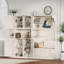 Armoire polyvalente avec beaucoup de rangement et configuration en forme de L, pour organiser et économiser de l'espace dans n'importe quelle pièce-121083194