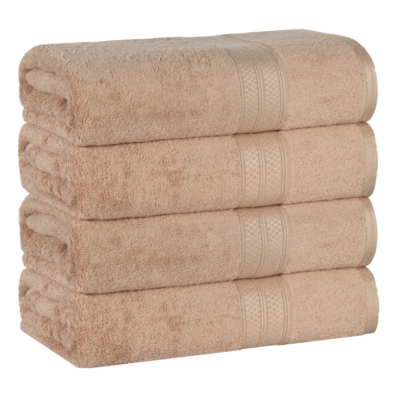 Ensemble de serviettes de bain 4 pièces Indigo, rayonne de bambou et coton, serviettes éponge, Sable