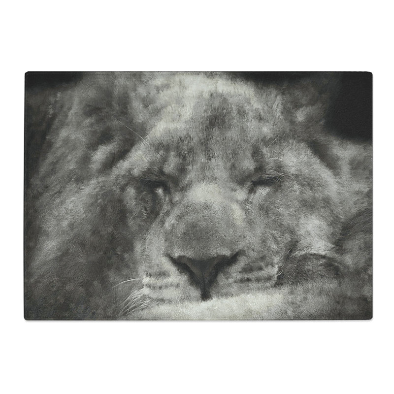 Lion Vol.2 Painting Chopping Board, 0.4cm H x 28.5cm W x 39cm L