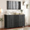 Grand buffet de 55 pouces, armoire de rangement de style café avec tablettes réglables et 2 tiroirs