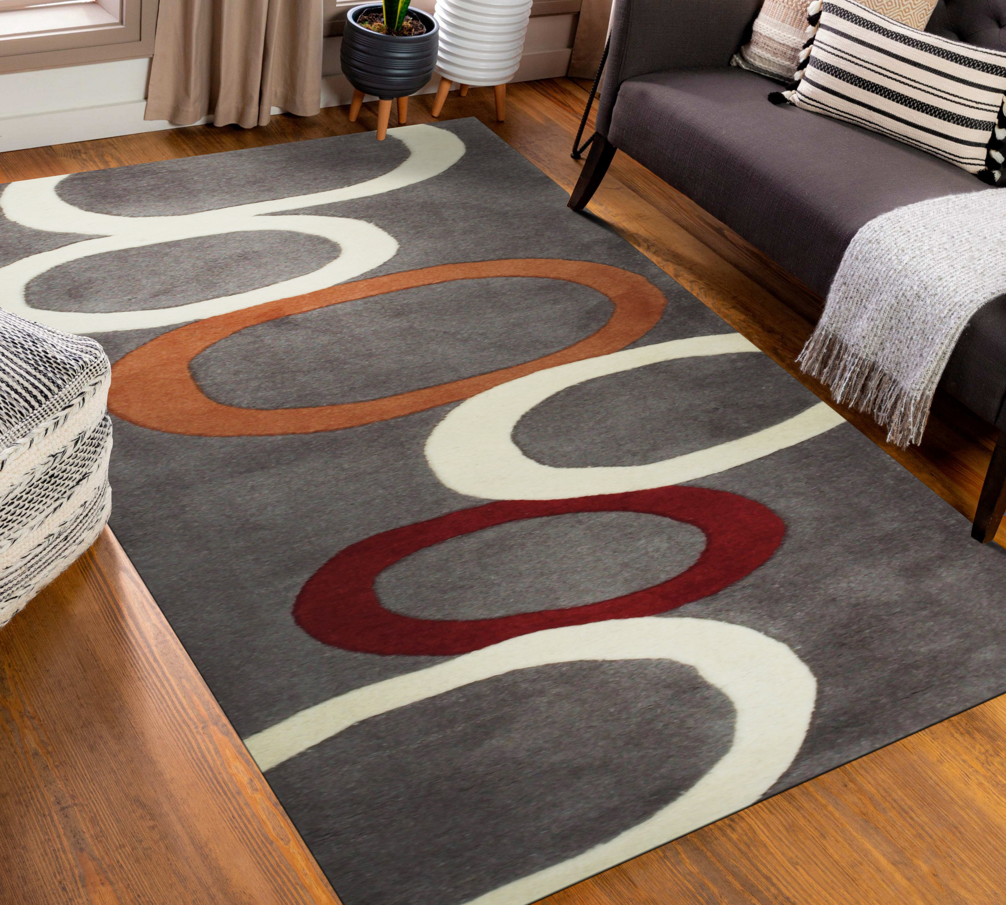 Latitude Run® Celia Clara Gray Hand Tufted Wool Rug | Wayfair