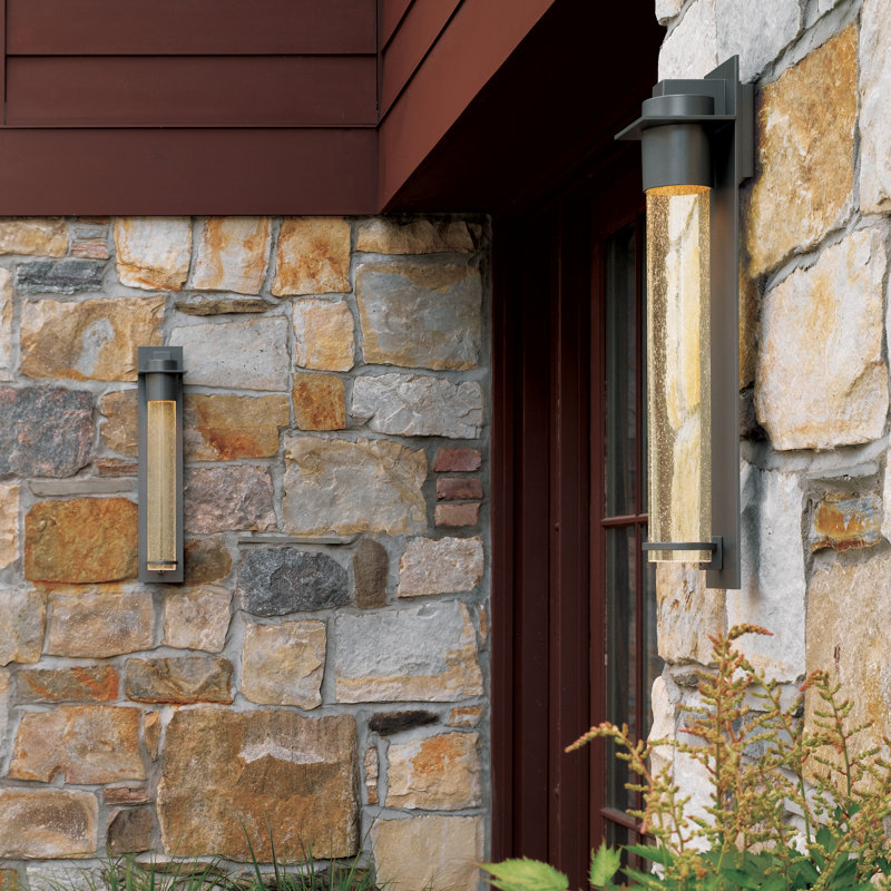 Airis Outdoor Flush Mount, Seeded Clear, 33" H x 6.8" W x 4.6" D, Coastal Black