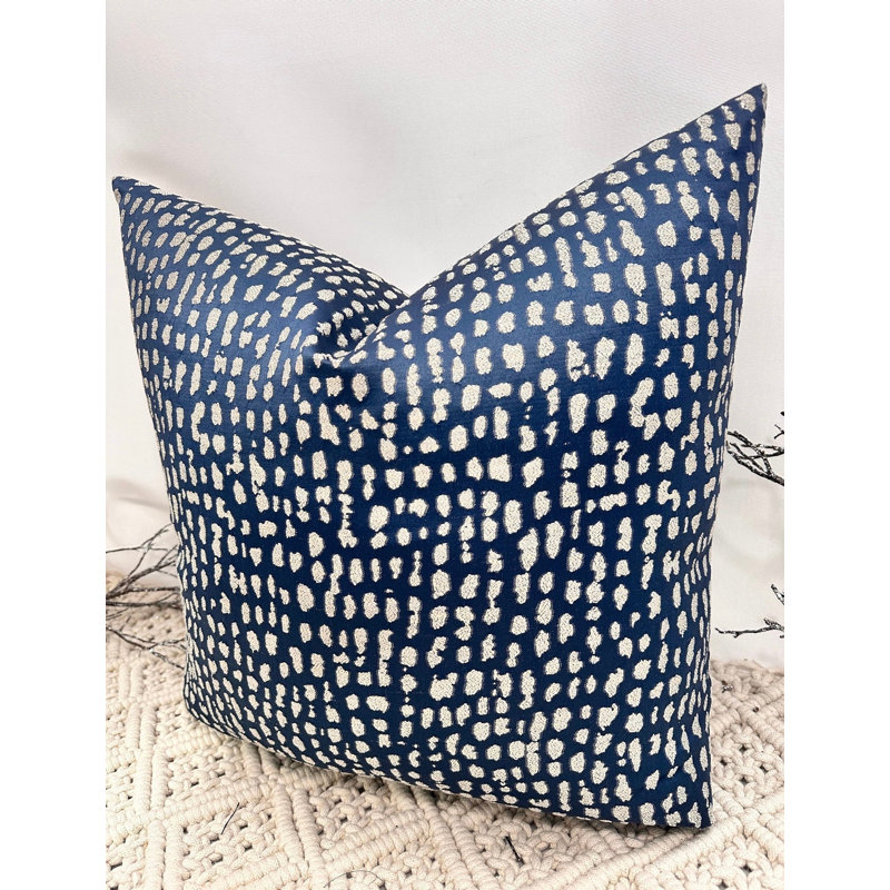 Abstract Square Cushion Cover, Navy
