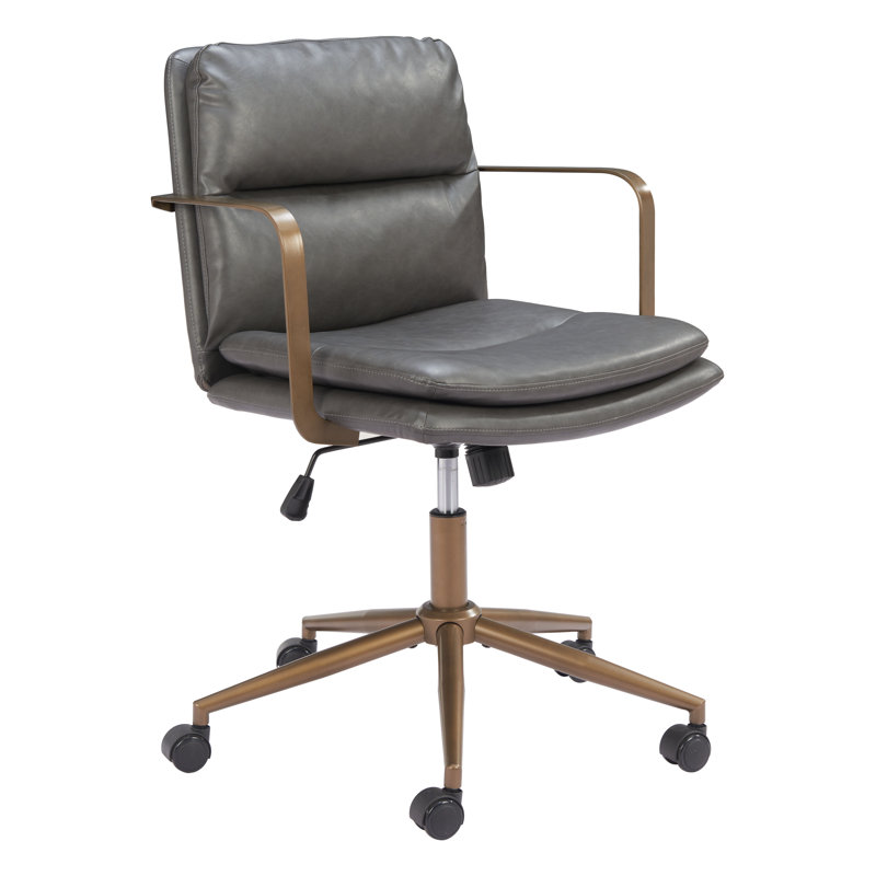 Chaise de bureau moderne et ergonomique, Gris, Bronze