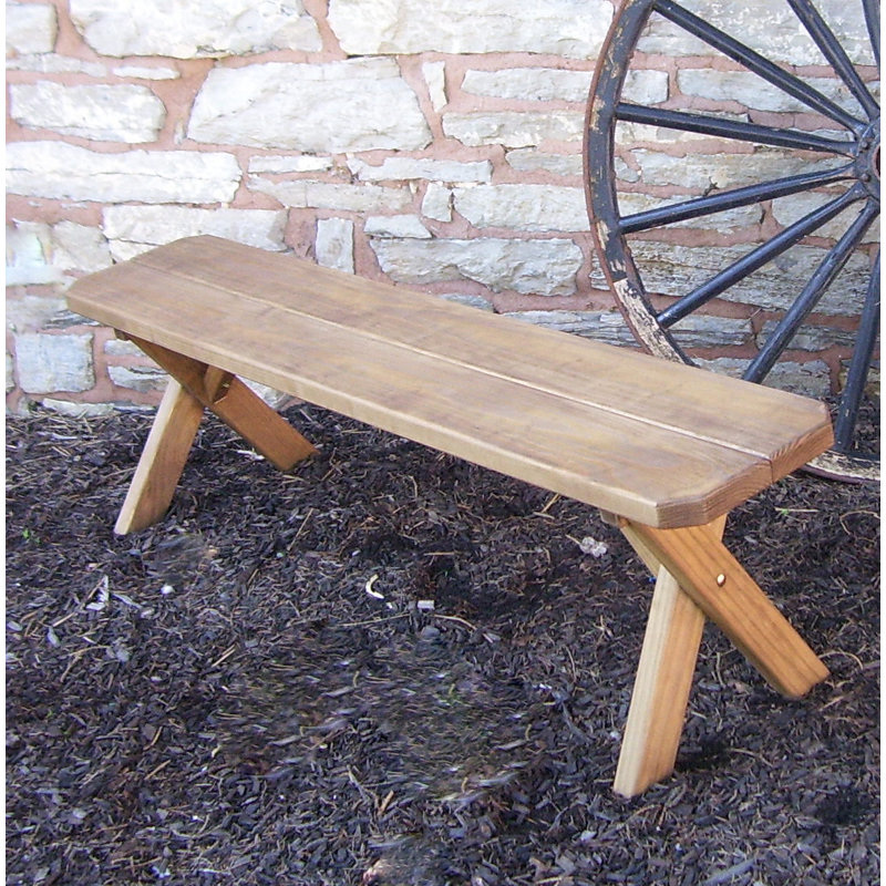 Kennicott Solid Wood Cedar Outdoor Bench, Unfinished, 17" H x 33" W x 11" D