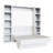 Easy-Lift Murphy Wall Bed in Wood Grain with Two Bookshelves-385874866-377067308