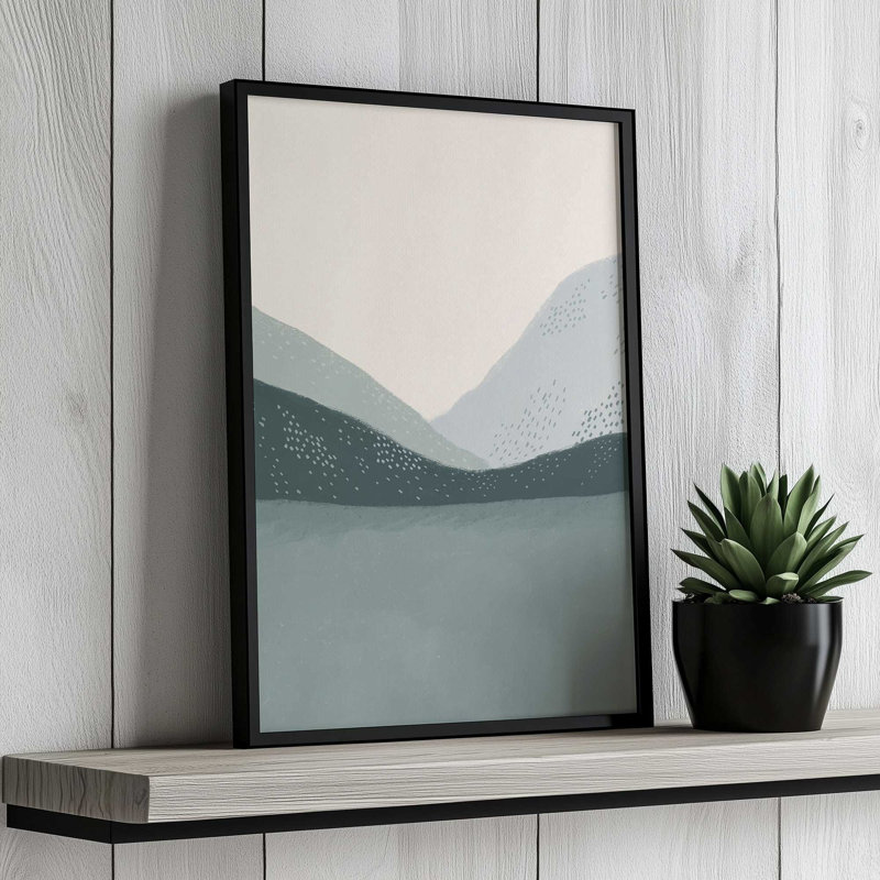 Impression sur toile, "Minimal Patterned Mountains 01" par Garima Dhawan, H 40 po x l 30 po, Tanné