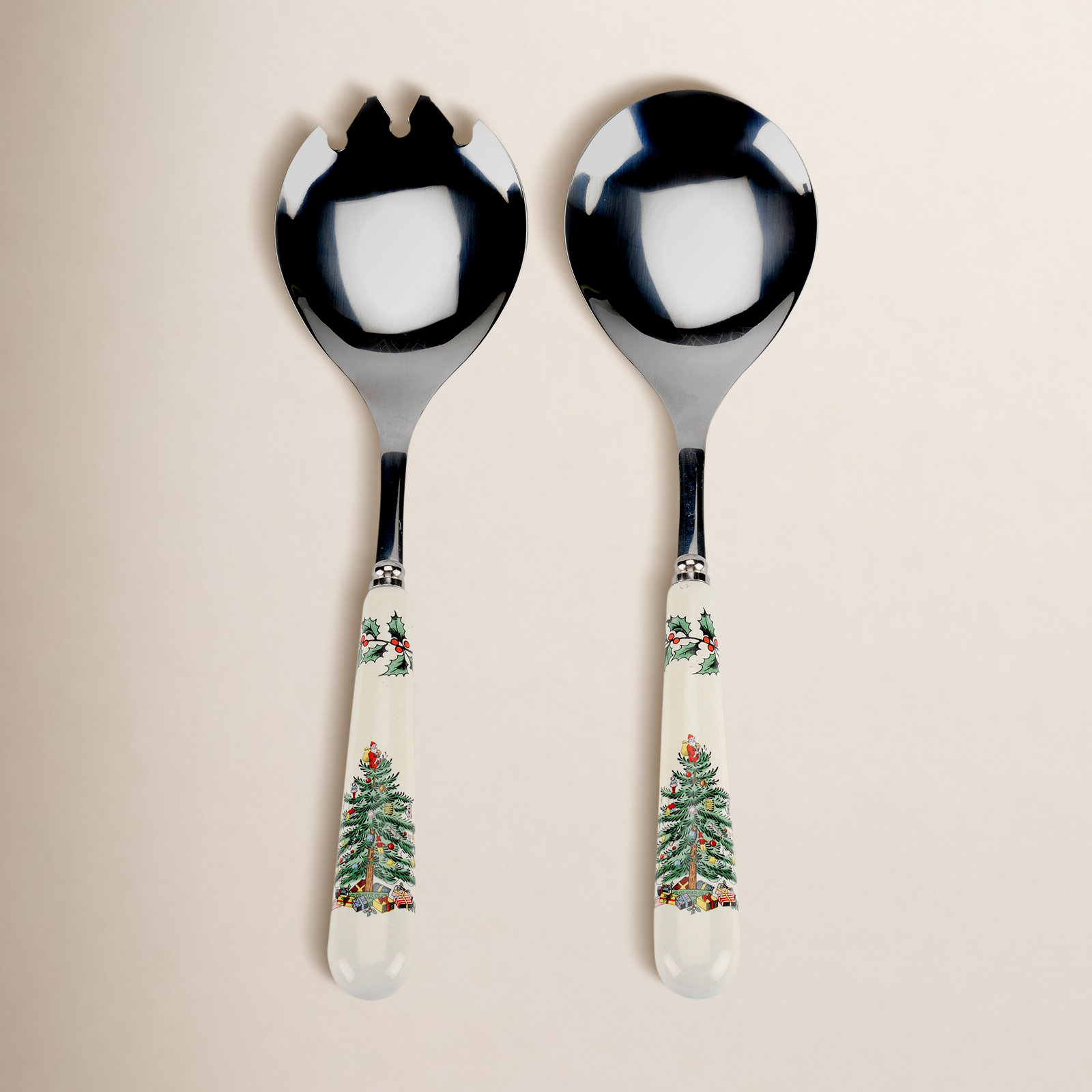 Christmas Tree Stainless Steel Salad Servers