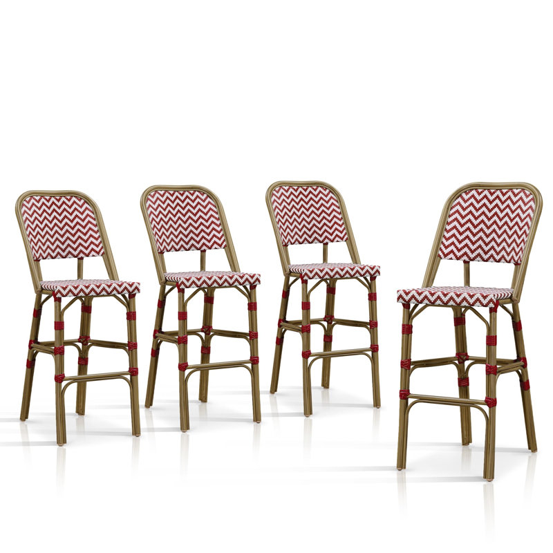 Tabouret de bar avec coussin, Rouge, 27.56"