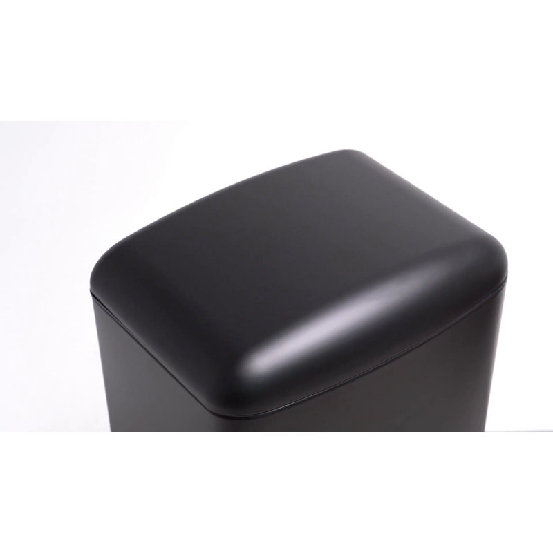 Black Stainless Steel 40L Rectangular Step Trash Can