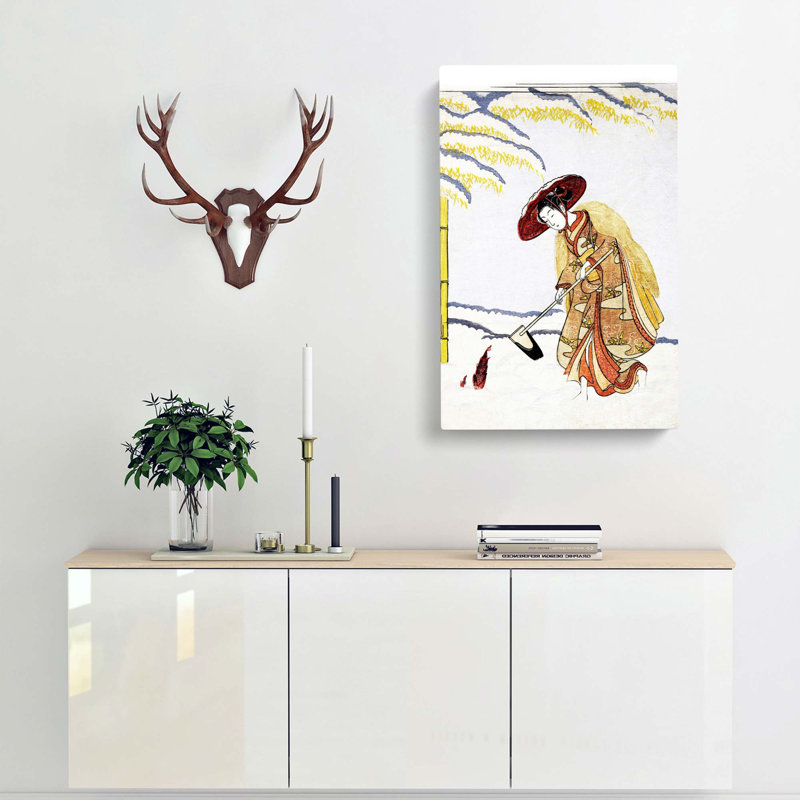 Digging Bamboo Shoots by Katsukawa Shunsho - Wrapped Canvas Painting, 76cm H x 50cm W x 3cm D