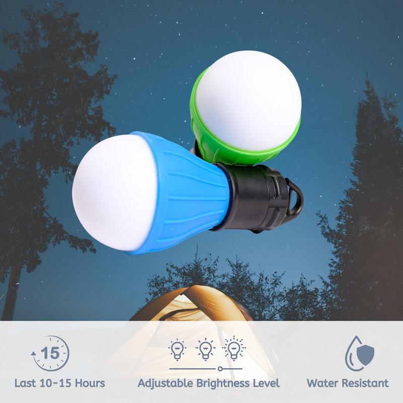 Lexi Home Blue and Green Battery Powered LED Camping Bulb Lights, Set of 2