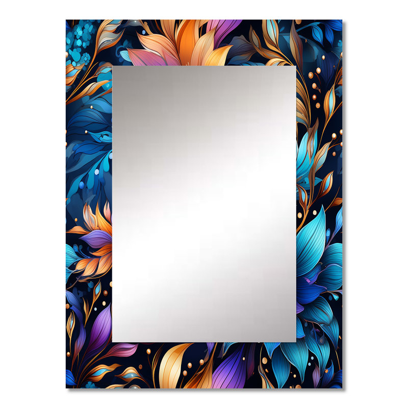 Motif mystique boho boho - miroir cachemire, miroir mural Glam, 32 po x 24 po