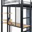 Lit mezzanine en métal avec bureau, tablettes, prise de courant, lumière DEL et garde-robe-566009479-566009480