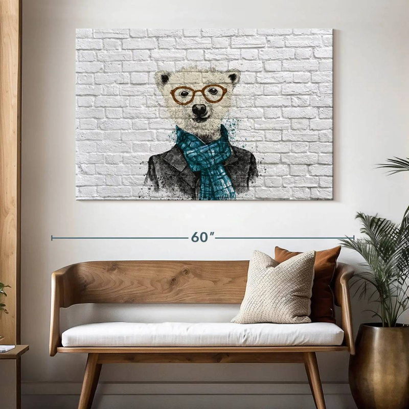 Brampt Dapper Polar Bear, 34'' H x 51'' W